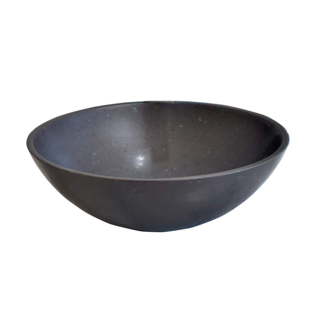 Nero Black Granite Round Vessel Sink NERO - The Home Depot