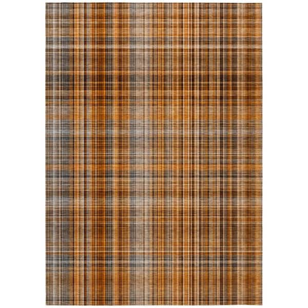 Chantille ACN541 Terracotta 5 ft. x 7 ft. 6 in. Machine Washable Indoor/Outdoor Geometric Area Rug