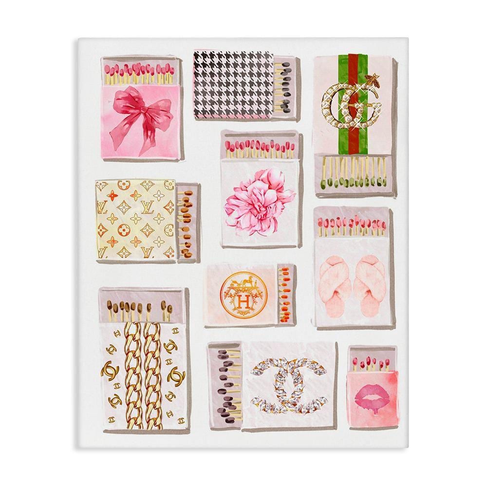 Glam Girl Matchboxes by Ziwei Li 1-Piece Unframed Abstract Graphic Art Print 20 in. x 16 in.