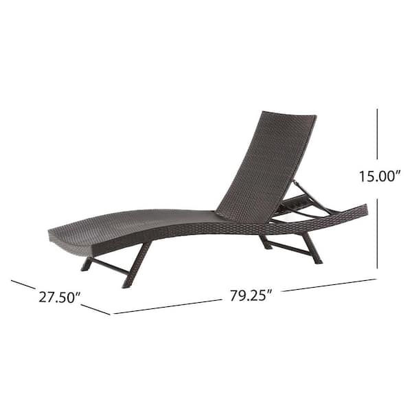 Tunearary 27.5 In. W Brown Wicker Outdoor Chaise Lounge Chair 2-Piece Set  With Adjustable Function W1608Wsz-A02 - The Home Depot
