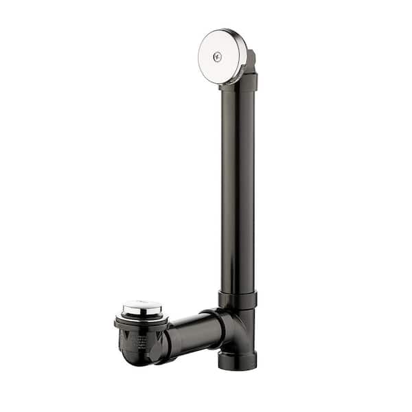 Everbilt Easy Touch 1 2 In Schedule 40 Black Abs Pipe Bath Waste And Overflow Drain Chrome Sh 7103 A 01 03 The Home Depot - Ants In Bathroom Sink Overflow Drain Parts