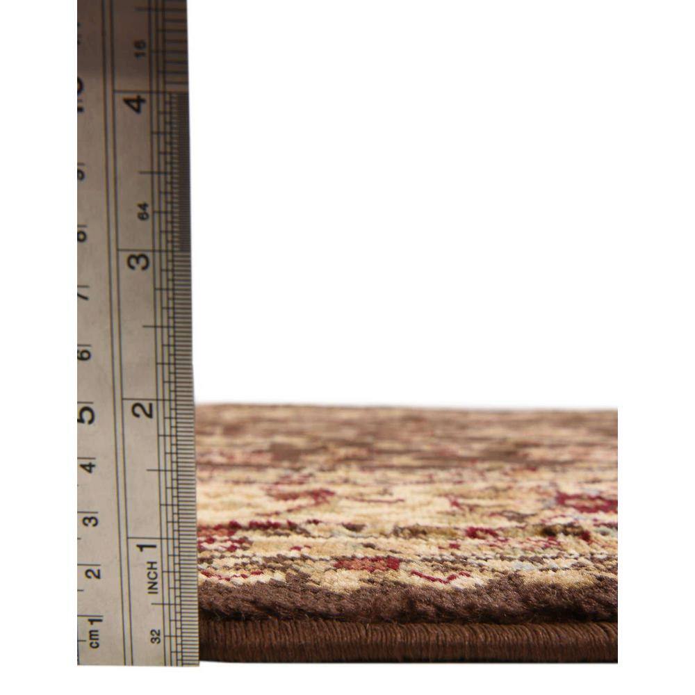 Elegant Floral Essence 6' x 9' Brown Synthetic Area Rug