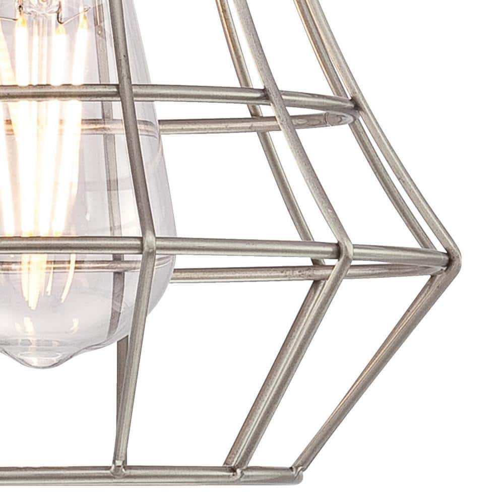 Nathaniel Vintage Farmhouse Mini Pendant in Brushed Nickel