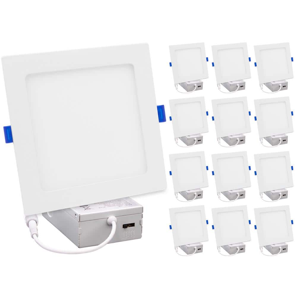 6 in. Canless Square Ultra Thin LED Recessed Downlight 1000 Lumens, Selectable 5 CCT, (12-Pack) price history on PriceWatchPro