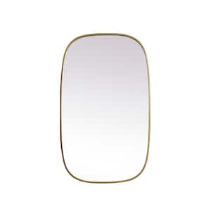 Simply Living 24 in. W x 40 in. H Oval Metal Framed Brass Mirror