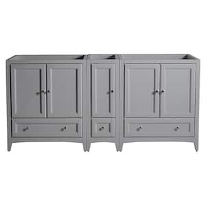 Oxford 71 in. W Traditional Double Bath Vanity Cabinet Only in Gray