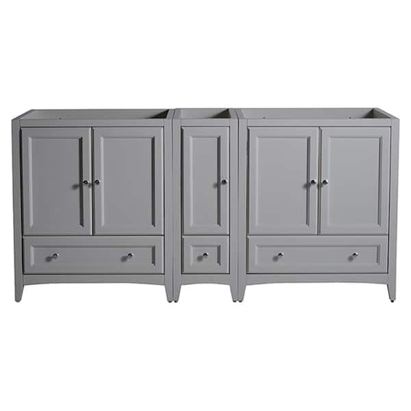 Fresca Oxford 71 in. W Traditional Double Bath Vanity Cabinet Only in Gray
