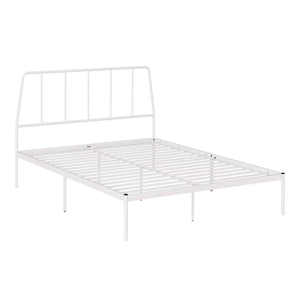 SAUDER Harvey Park White Metal Frame Queen Platform Bed