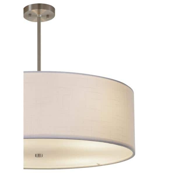 brushed nickel drum shade chandelier