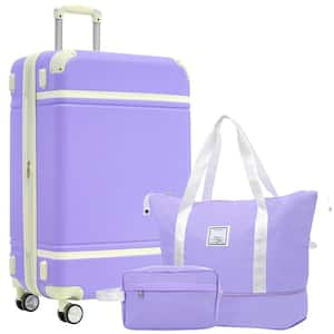 3-Piece Purple Hardshell Luggage Set, Lightweight Durable Suitcase Sets with Spinner Wheels & TSA Lock