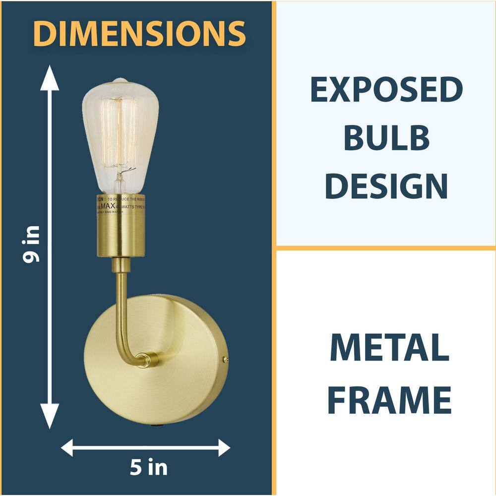 Calla Contemporary Gold Wall Sconce - Direct/Plug-In 5"x12"
