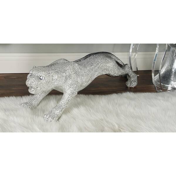 Litton Lane Caspian Silver 42 in. x 11 in. Polystone Floor