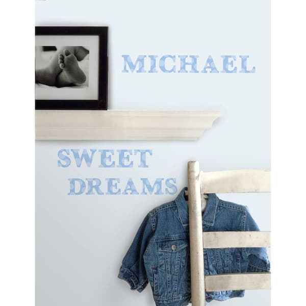 RoomMates 5 in. x 11.5 in. Express Yourself Blue Peel and Stick Wall Decal