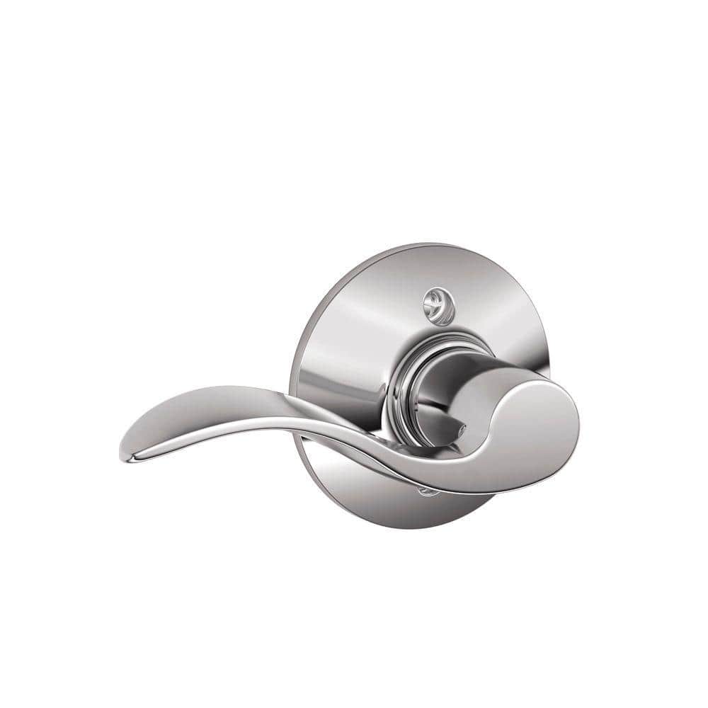 Schlage Accent Bright Chrome Left Handed Dummy Door Handle F170 ACC 625 LH  - The Home Depot