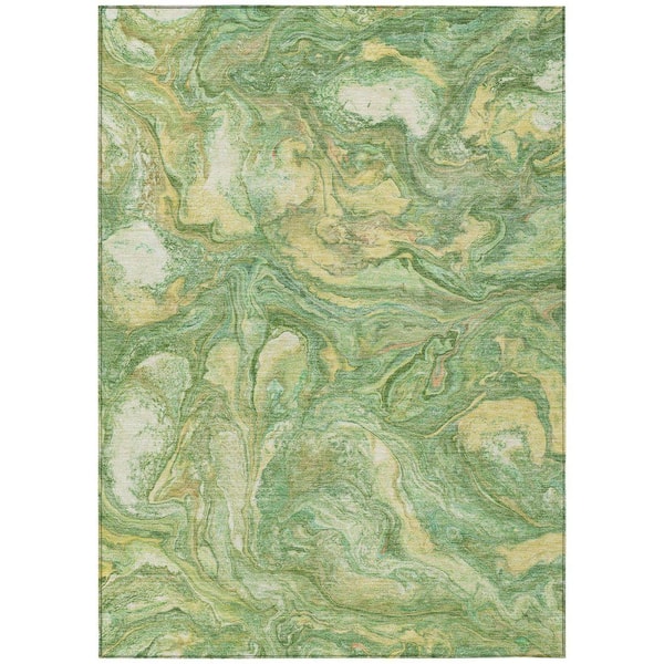 Chantille Machine Washable Indoor/Outdoor Abstract ACN2017 Green 10 ft. x 14 ft. Area Rug