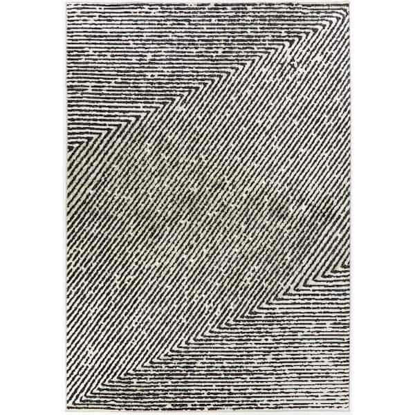 BALTA Sartre White 8 ft. x 10 ft. Abstract Area Rug