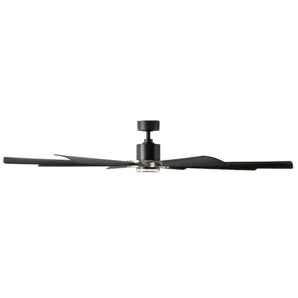 Aura 72 in. Smart Indoor/Outdoor Matte Black BrushedNickel Windmill Ceiling Fan Selectable CCT Integrated LED and Remote