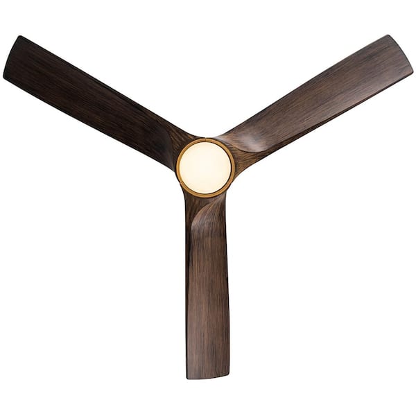 YUHAO Fauxwood 56 in. Indoor Matte Black Standard Ceiling Fan with 