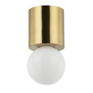 Theron 4.75 in 1 Light Aged Brass Flush Mount