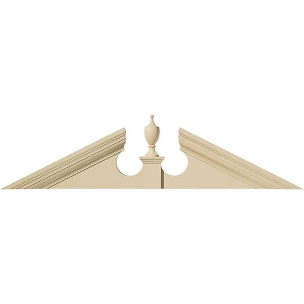 Ekena Millwork 42 in. W x 10-1/2 in. H x 2-3/4 in. P Pitch 6/12 Acorn Signature Urethane Pediment Acorn Ships Unattached in Box Prime