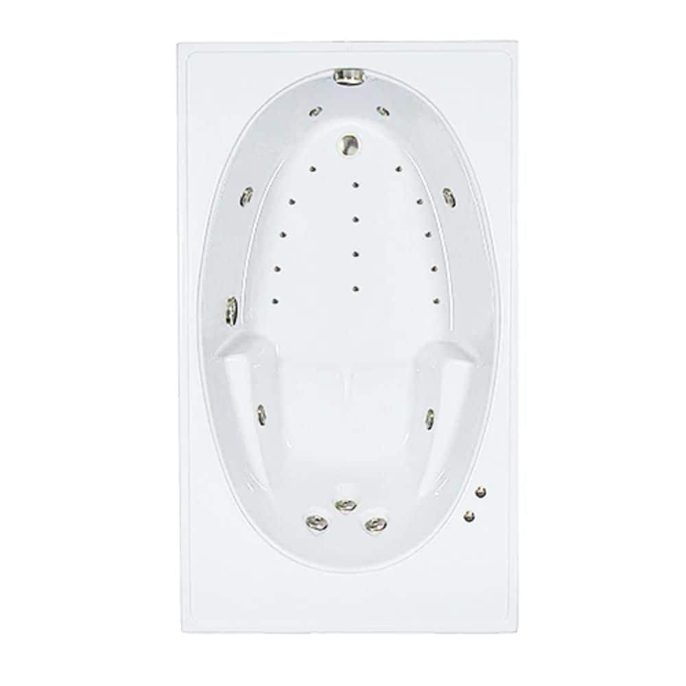 72 in. x 42 in. Acrylic Rectangular Drop-in Whirlpool and Air Bathtub with Reversible Drain in Bone price history on PriceWatchPro