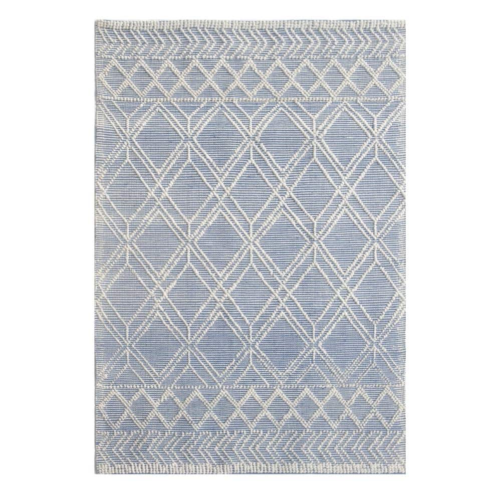 Renewed 5 ft. x 7 ft. Light Blue Geometric Upcycled Handwoven Area Rug price history on PriceWatchPro