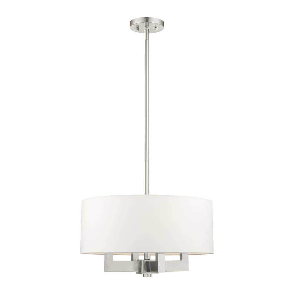 Mini Cresthaven Brushed Nickel 4-Light Chandelier with Crystal Accents