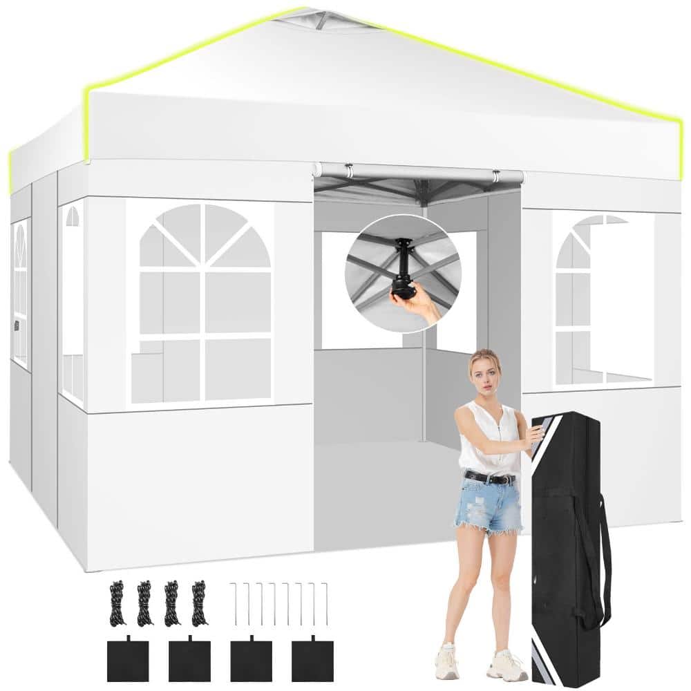 10x10 Pop Up Canopy - One Push Setup Tent, Glow Strips, 4 Sidewalls price history on PriceWatchPro