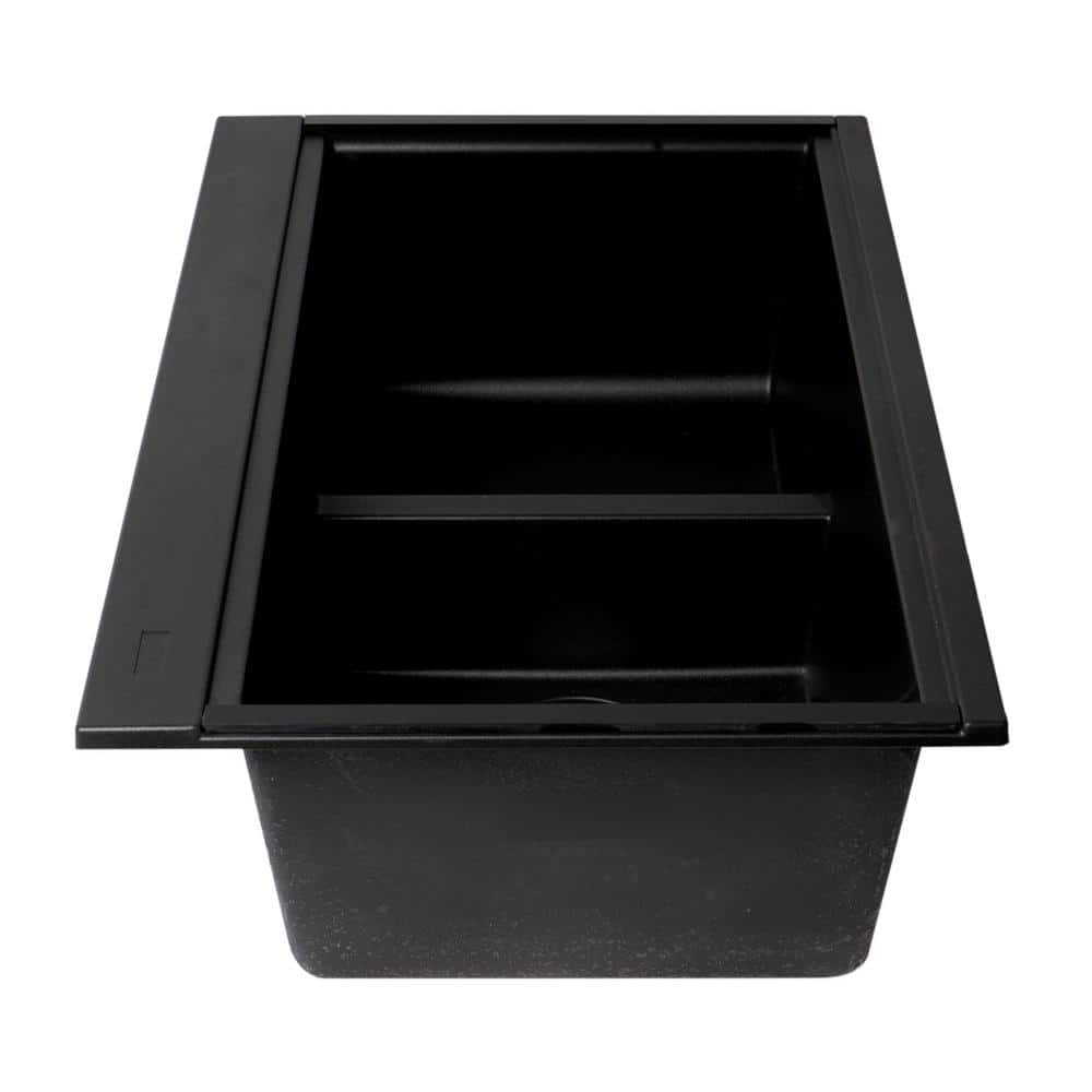 Black Granite Composite Double Bowl Undermount Kitchen Sink