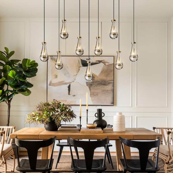 EDASQRF Gold Modern Crystal Chandeliers For Dining Room 8-Light Gold Chandelier Living Room Dining Room Chandelier Over Table Oval Ceiling Hanging Light Pendant Light Fixture For Kitchen I