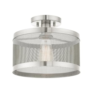 Industro 1 Light Brushed Nickel Semi Flush Mount