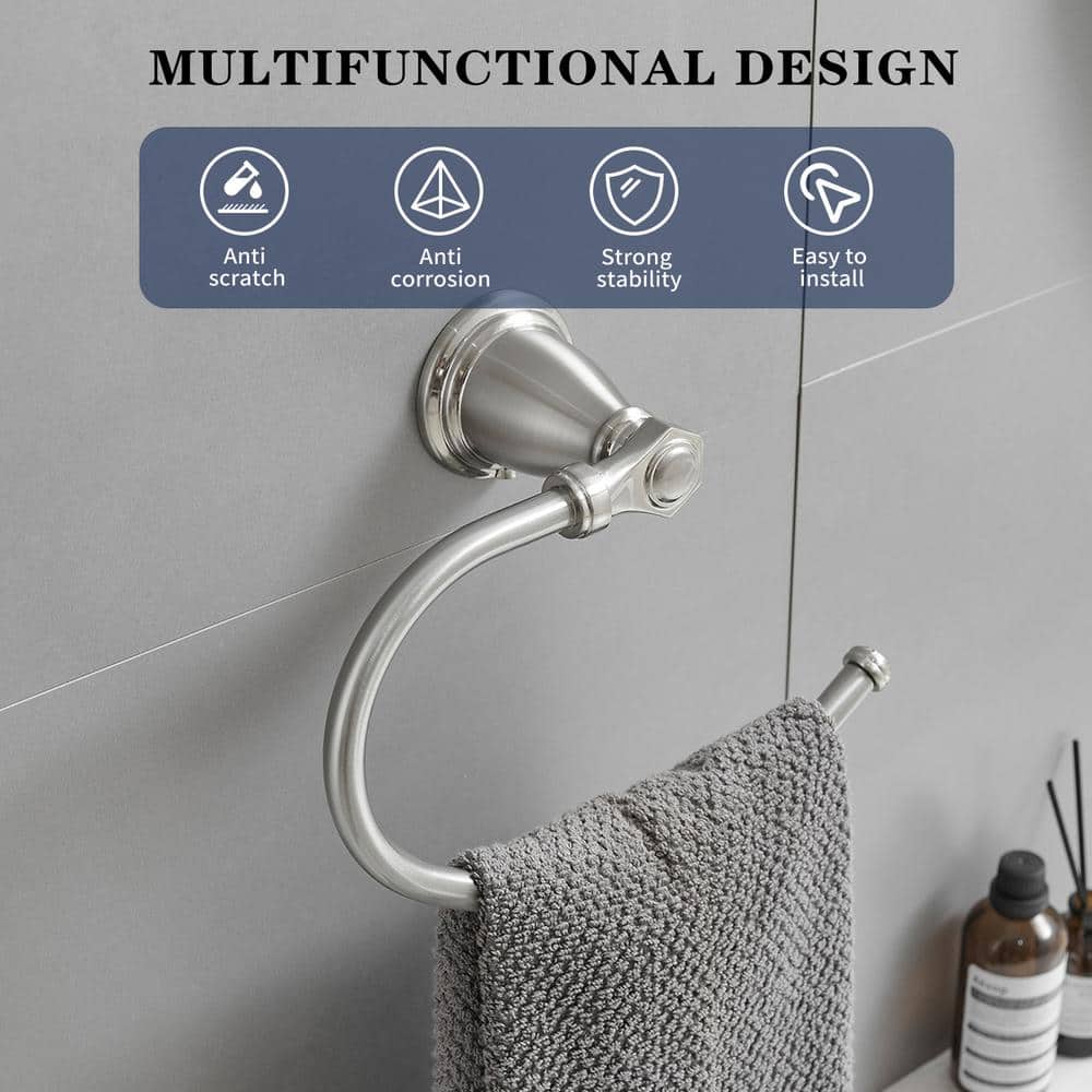 Brushed Nickel 24-Inch Metal 4-Piece Bath Hardware Set