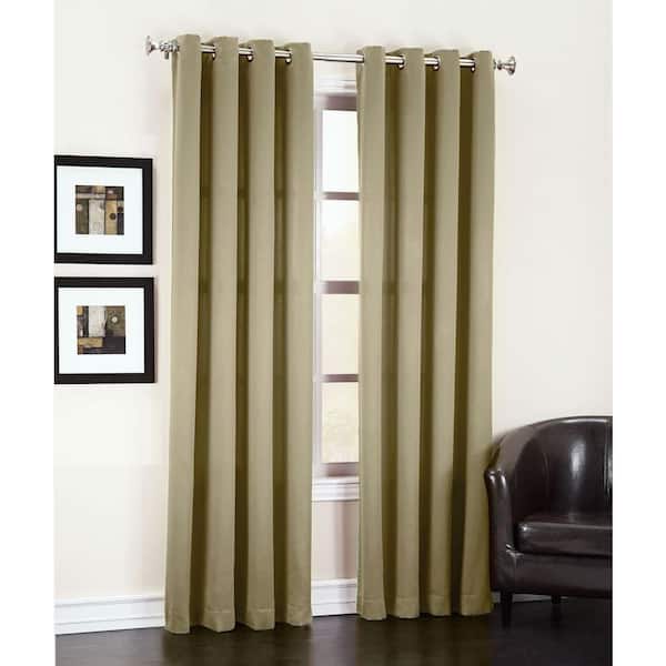 Sun Zero Taupe Solid Grommet Room Darkening Curtain - 54 in. W x 63 in. L