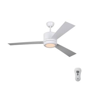 Vision 52 in. Integrated LED Indoor Matte White Ceiling Fan with White Blades and Remote Control