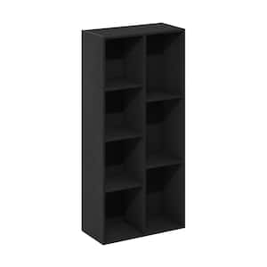 41.7 in. Tall Blackwood Wood 7-shelf Standard Bookcase with Storage