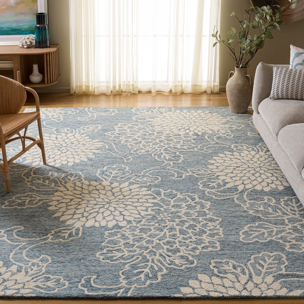 Jardin 8 ft. x 10 ft. Blue/Ivory Oversized Floral Area Rug price history on PriceWatchPro