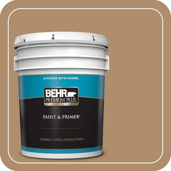 BEHR PREMIUM PLUS 5 gal. #N270-5 River Road Satin Enamel Exterior Paint & Primer