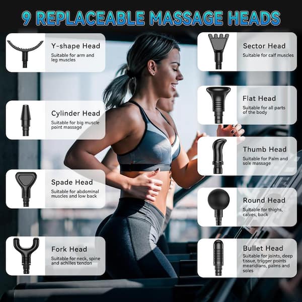 Aoibox Relaxing 30-Speed Handheld Body Massager with 9 Heads