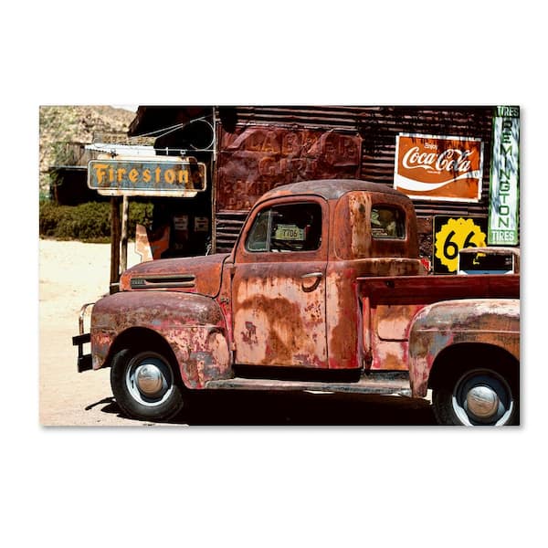 Trademark Fine Art 16 in. x 24 in. US Truck by Philippe Hugonnard Floater Frame Travel Wall Art