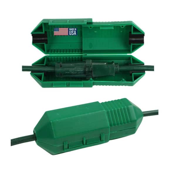 CordSafe Extension Cord Plug Protector & Safety Cover Water-Resistant Outdoor Prevents Tripping Keep Cords Connected Green 1-Pack