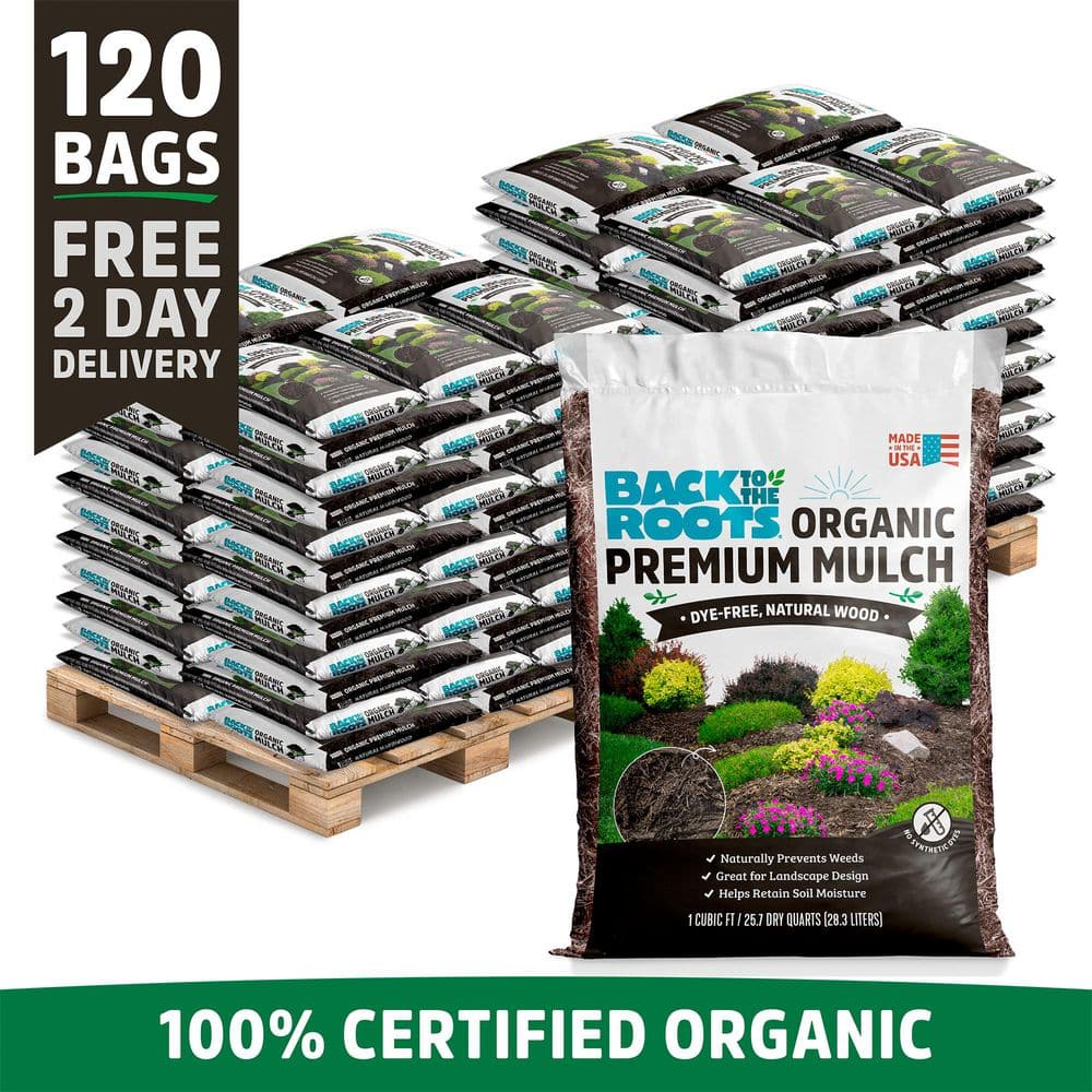 Back to the Roots Organic Value Brown Bark Bulk Mulch Pallets (120 1 cu ...