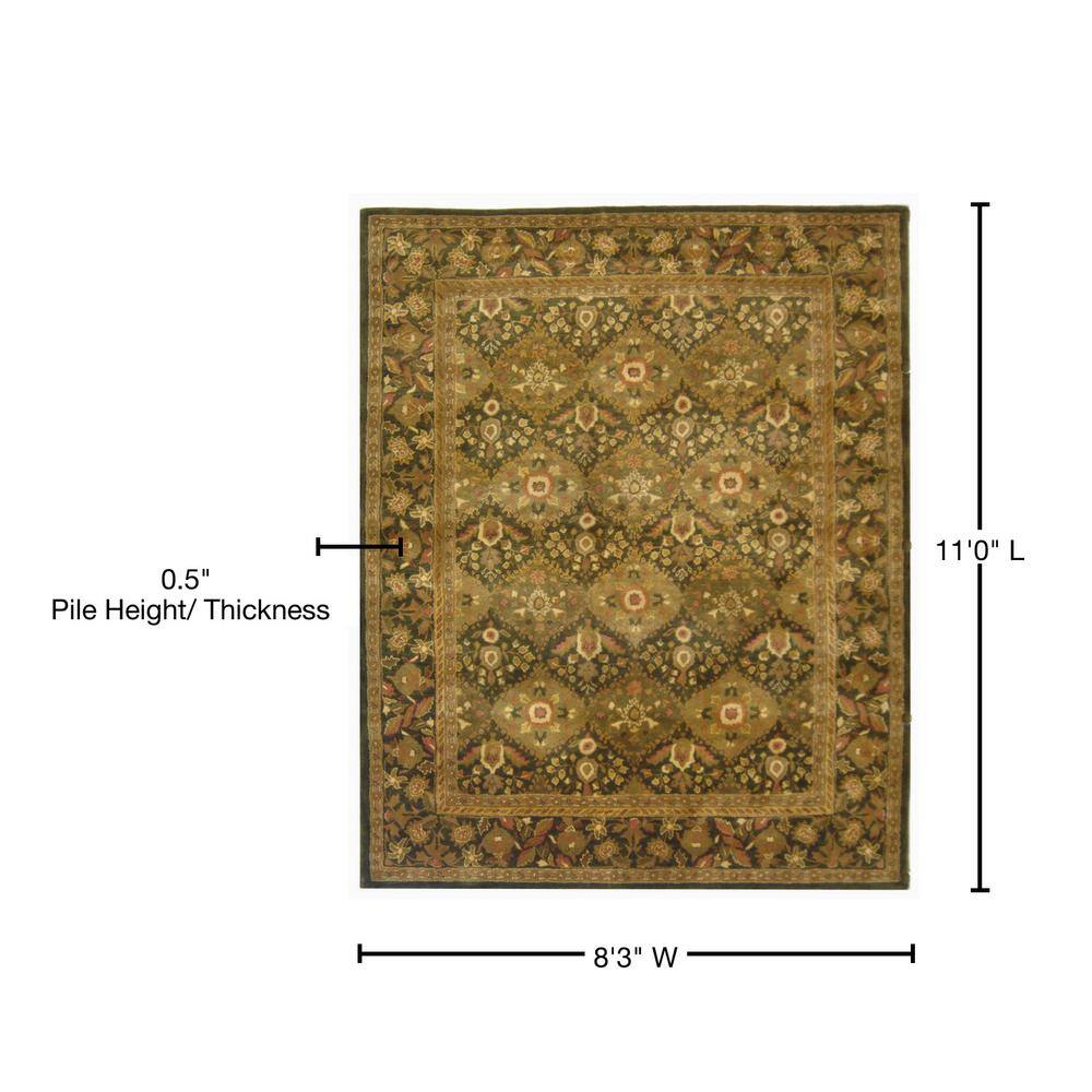 Olive Hand Tufted Wool Reversible Rug, 8'-3" x 11'