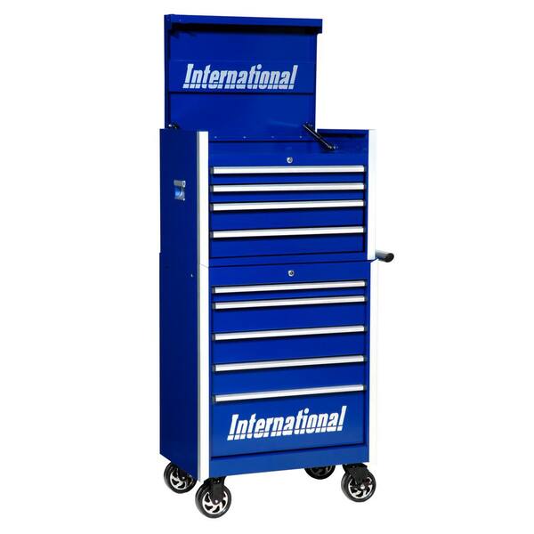 Unbranded Pro Series 27 in. 9-Drawer Tool Chest and Cabinet Combo Blue