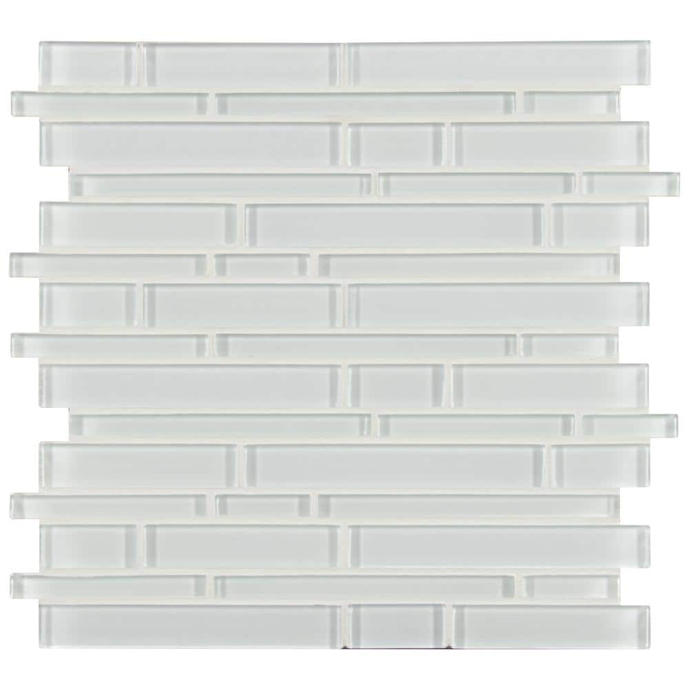 MSI Monte Bianco Interlocking 12 in. x 12 in. x 6mm Glass MeshMounted