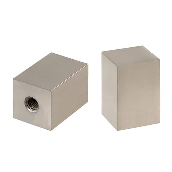 Aspen Creative Corporation 1-1/4 in. Brushed Nickel Finish Rectangular Cube Lamp Finial (2-Pack)