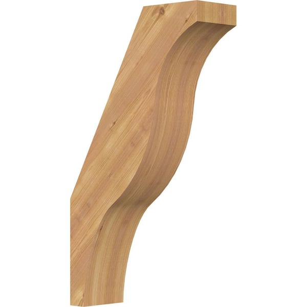 Ekena Millwork 5 1/2"W x 16"D x 28"H Funston Smooth Knee Brace, Western Red Cedar