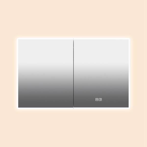 Unbranded 48 in. W x 30 in. H Frameless Rectangular Anti-Fog Wall Mounted Bathroom Vanity Mirror