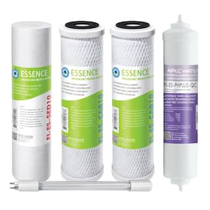 Essence ROES-PHUV75 Replacement Water Filter Cartridge Pre-Filter Set with Alkaline and UV Sanitation Stage 1-3, 5 and 7