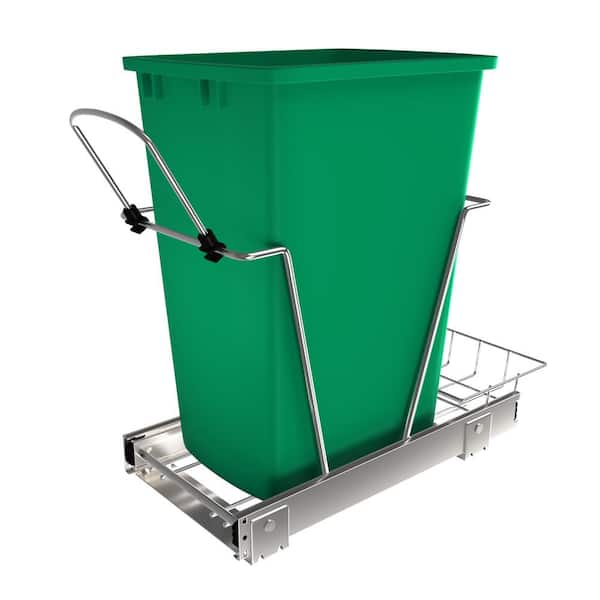 Rev-A-Shelf Green Pull Out Trash Can 35 qt. for Kitchen Cabinets