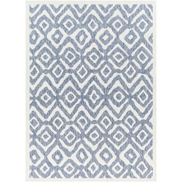 Artistic Weavers San Diego Blue Abstract 5 ft. x 7 ft. Indoor/Outdoor